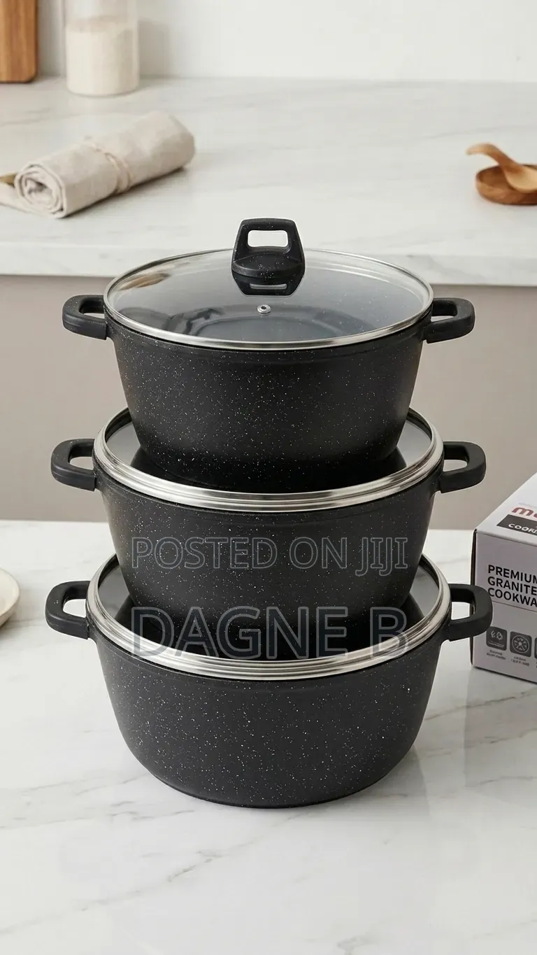 Momcoc Ceramic Cookware Big Size ማምኮክ ሴራሚክ ድስት ባለ 3 ደረጃ 
መጠን(ትልቁ መጠን)