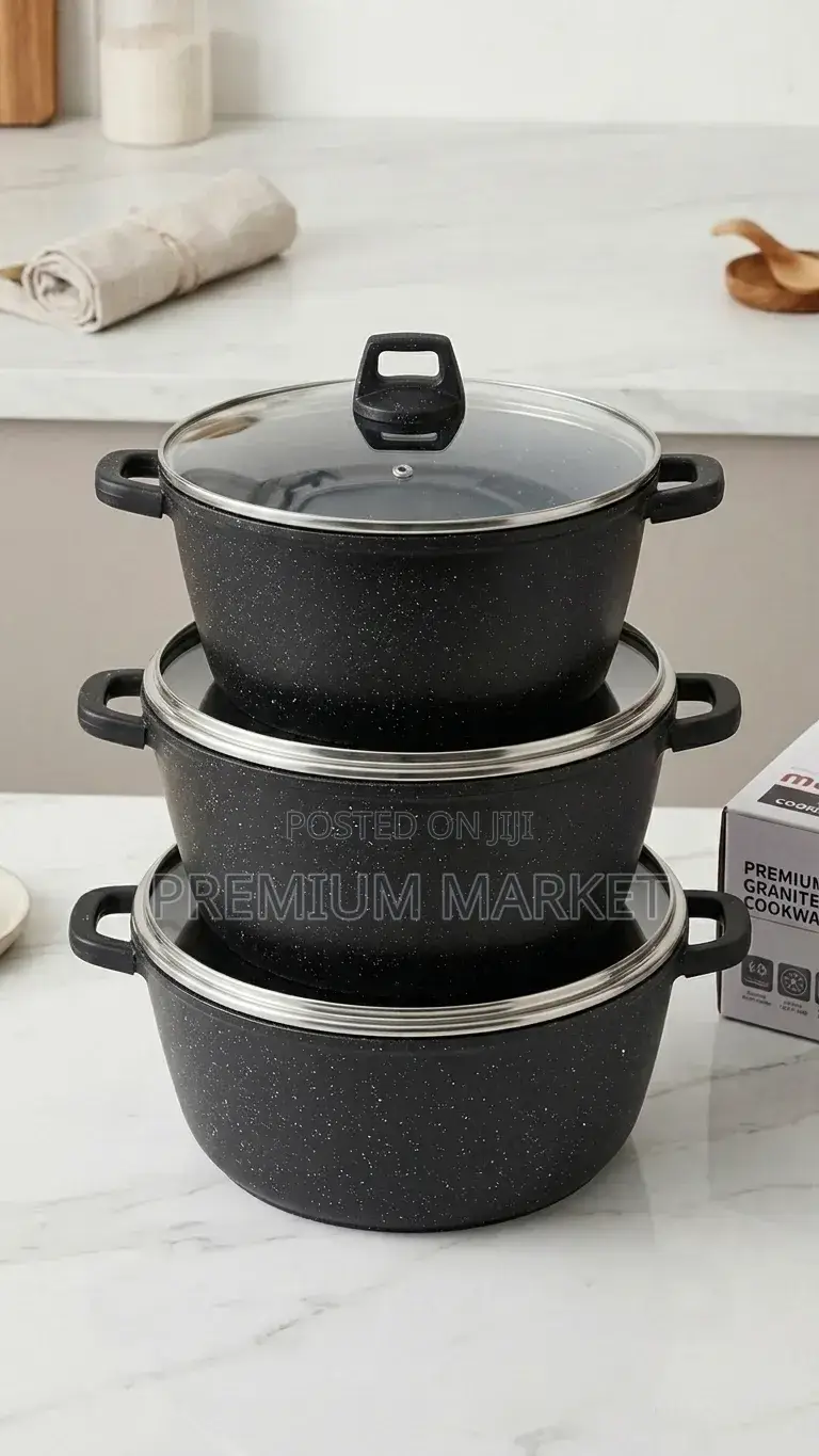 Momcoc Ceramic Cookware Big Size ማምኮክ ሴራሚክ ድስት ባለ 3 ደረጃ 
መጠን(ትልቁ መጠን)
