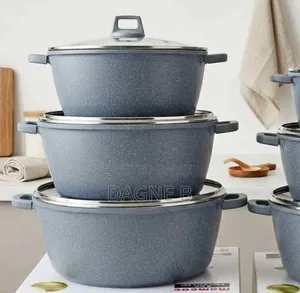 Momcoc Ceramic Cookware ማምኮክ ሴራሚክ ድስት ባለ 3 ደረጃ 
መጠን