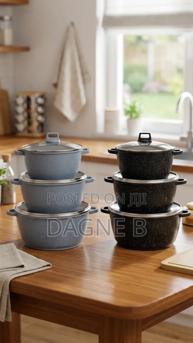 Momcoc Ceramic Cookware ማምኮክ ሴራሚክ ድስት ባለ 3 ደረጃ 
መጠን