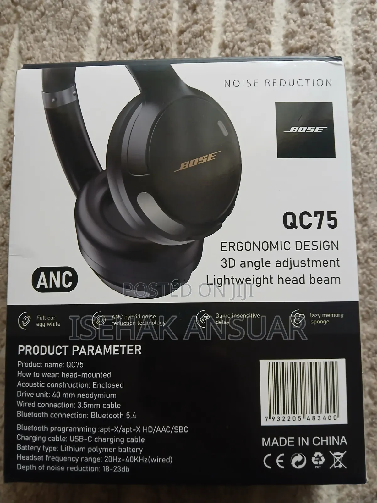 Bose QC75 Wireless Headset –eBose Noise Cancelling