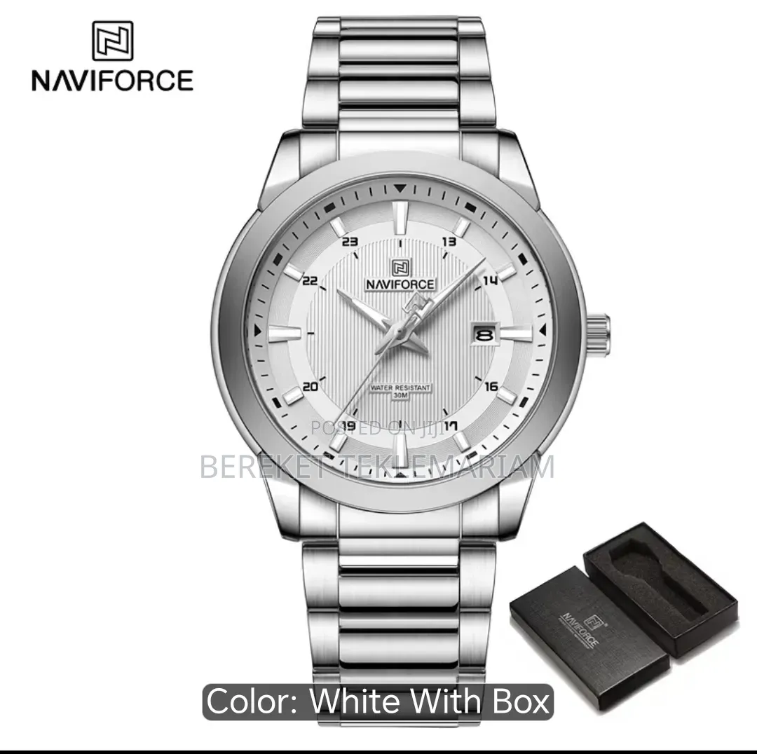Naviforce Nf8029 Men's Luxury Quartz Wristwatch-Date Display- S.S Band