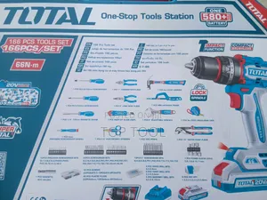 ,Total 166 PCS Tools Set Filled With a Cordless Drill and Hand Tools.