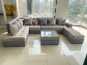 Space Efficient 8 Seater L Shape Sofa. ሶፋ