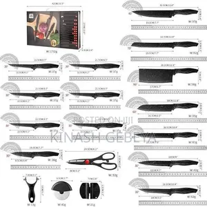 18pcs Granite Kitchen Knife Set