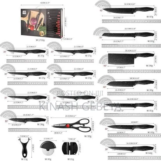 18pcs Granite Kitchen Knife Set