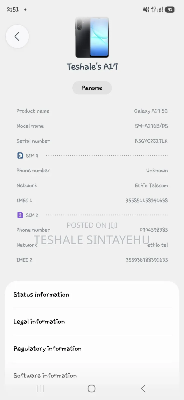 Samsung Galaxy A17 5G 256 GB Black