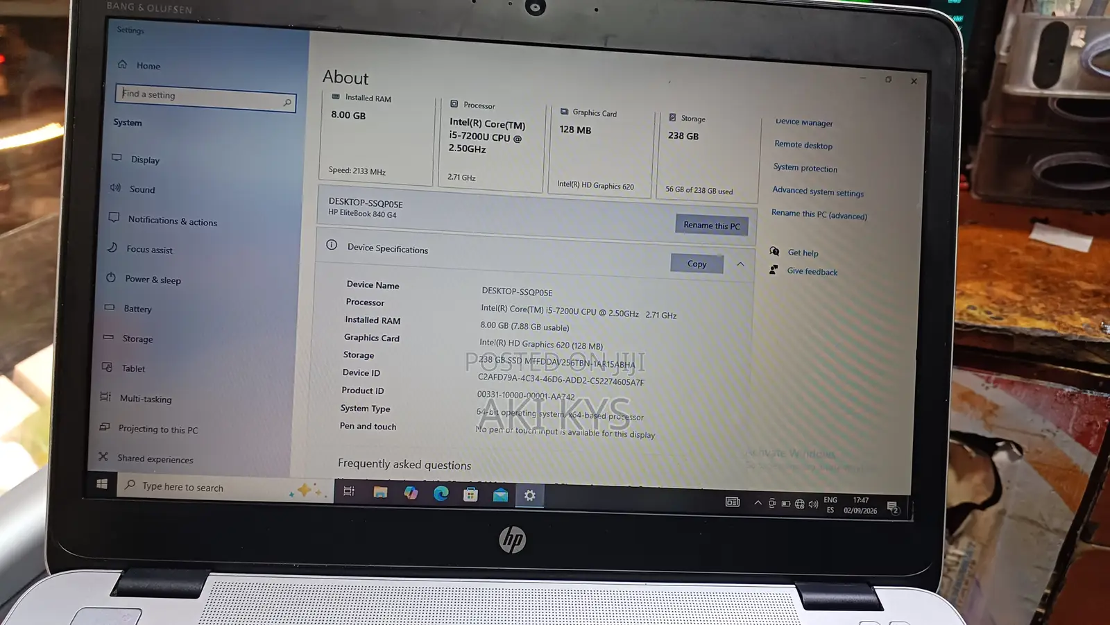 New Laptop HP EliteBook 840 8GB Intel Core i5 HDD 256GB