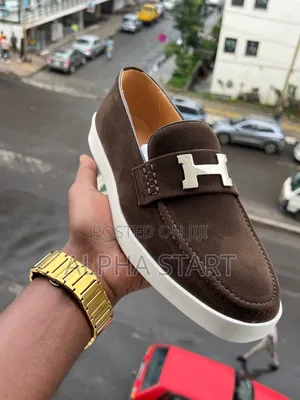 HERMES Master Quality Made in Italy Brwon Color Flat Shoes