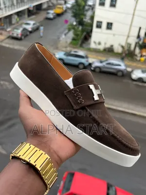 HERMES Master Quality Made in Italy Brwon Color Flat Shoes