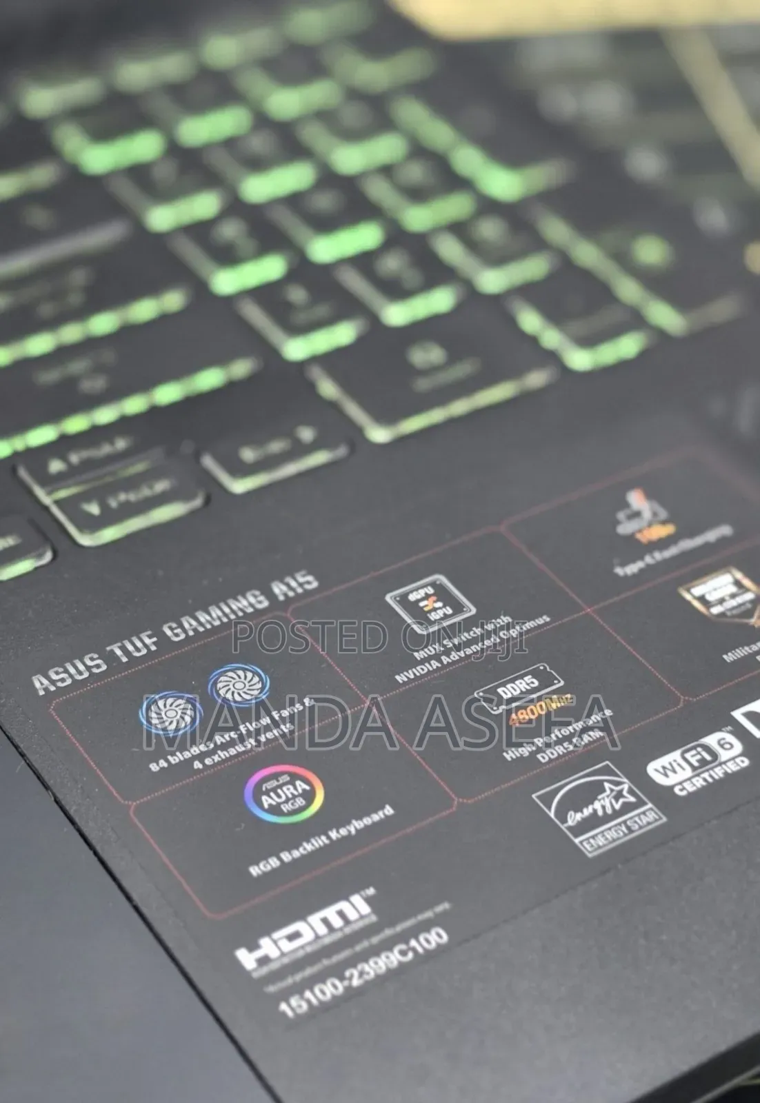 New Laptop Asus TUF Gaming A15 16GB AMD Ryzen 7 SSD 512GB