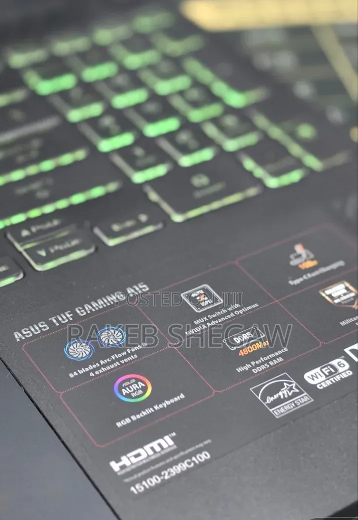 New Laptop Asus TUF Gaming A15 16GB AMD Ryzen 7 SSD 512GB