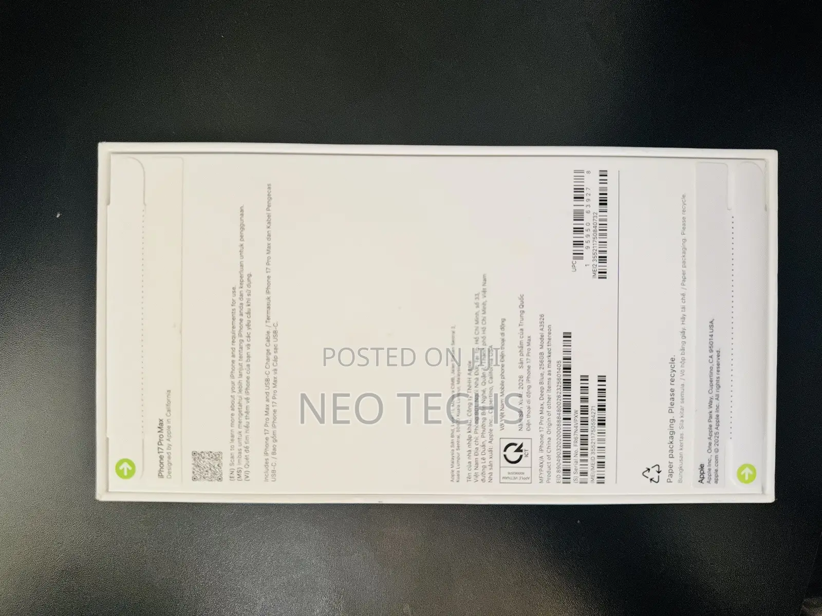 New Apple iPhone 17 Pro Max 256 GB Blue