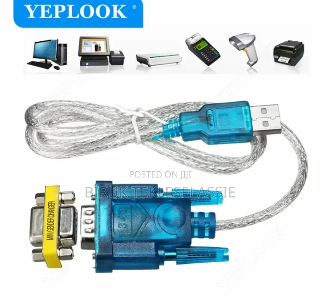 USB to RS232 Serial Port 9 Pin DB9 Cable With Female Adapter