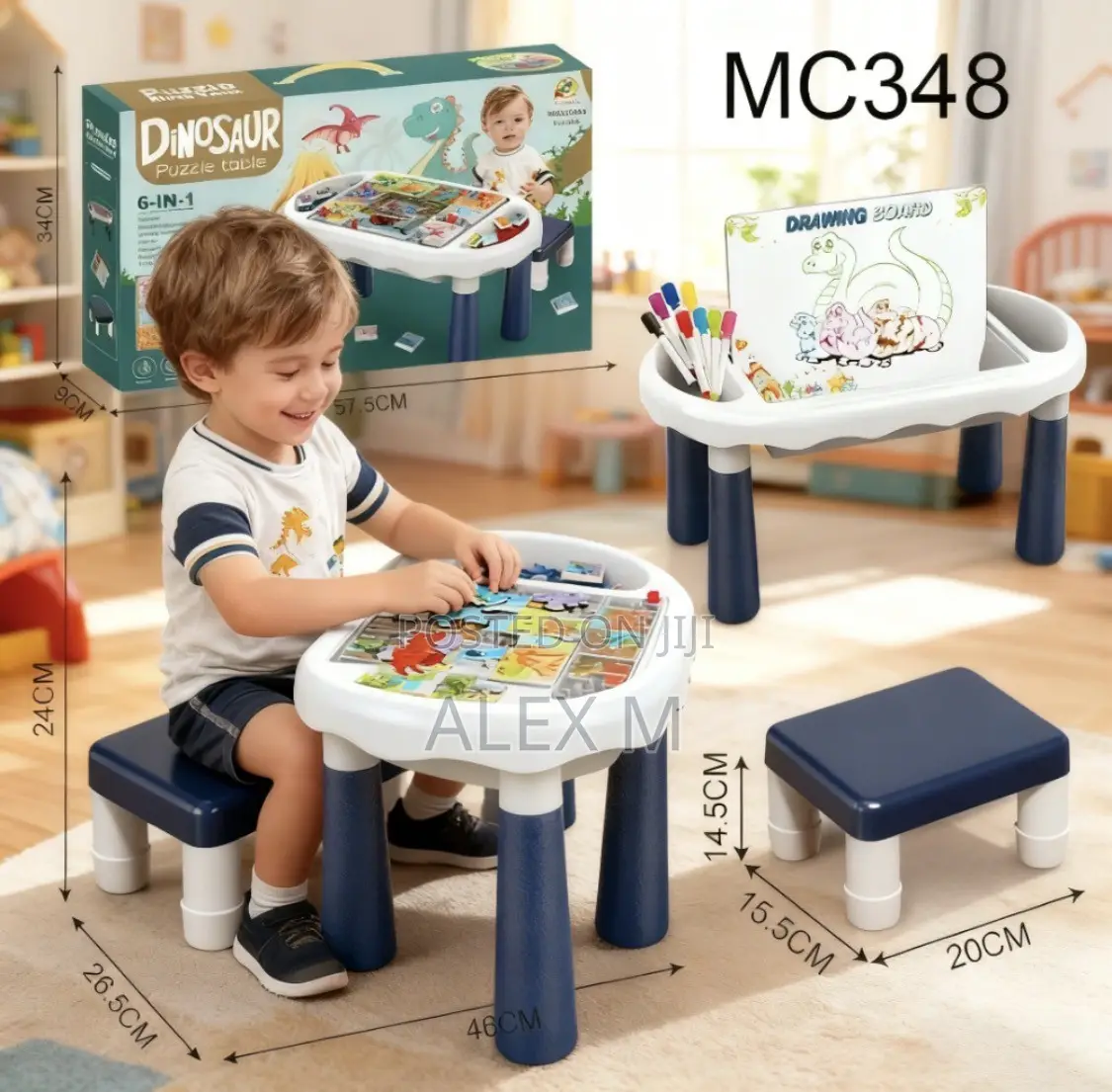 Puzzle Table Set Multi-Function Al Learning Desk for Kids
