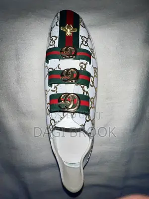 Gucci Ace Interlocking GG Leather 3-Strap Flat Sneakers