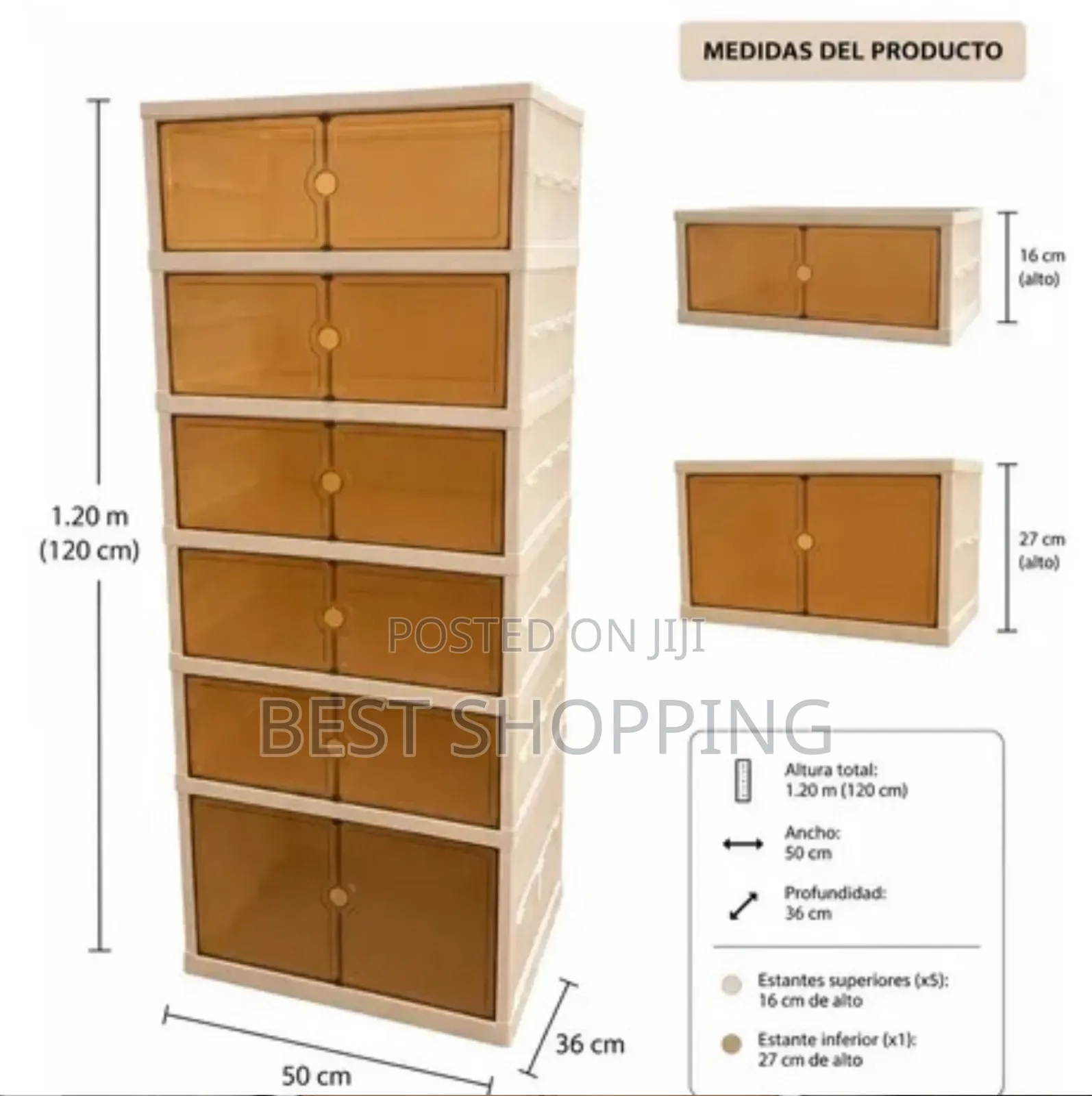Foldable Plastic Storage Cabinet 6-Tier for Shoes and Cloth