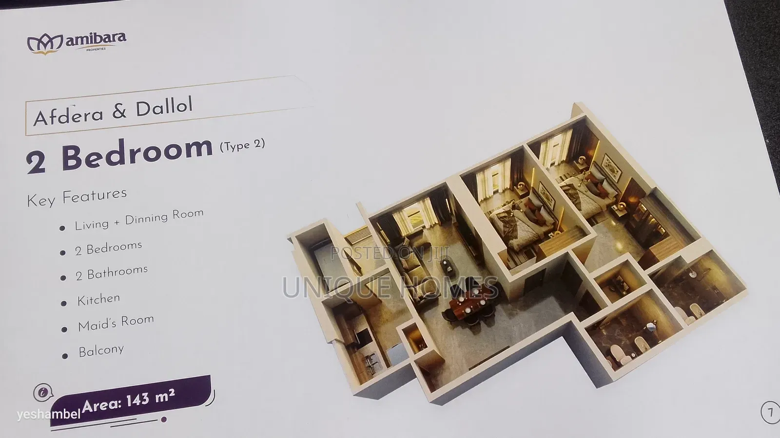 2bdrm Apartment in Amibara Properties, Arada for sale