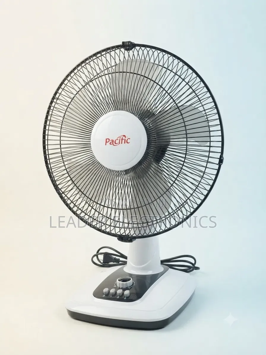 Pacific 16-Inch Table Fan – 5-Speed Control | Powerful & Quiet Cooling