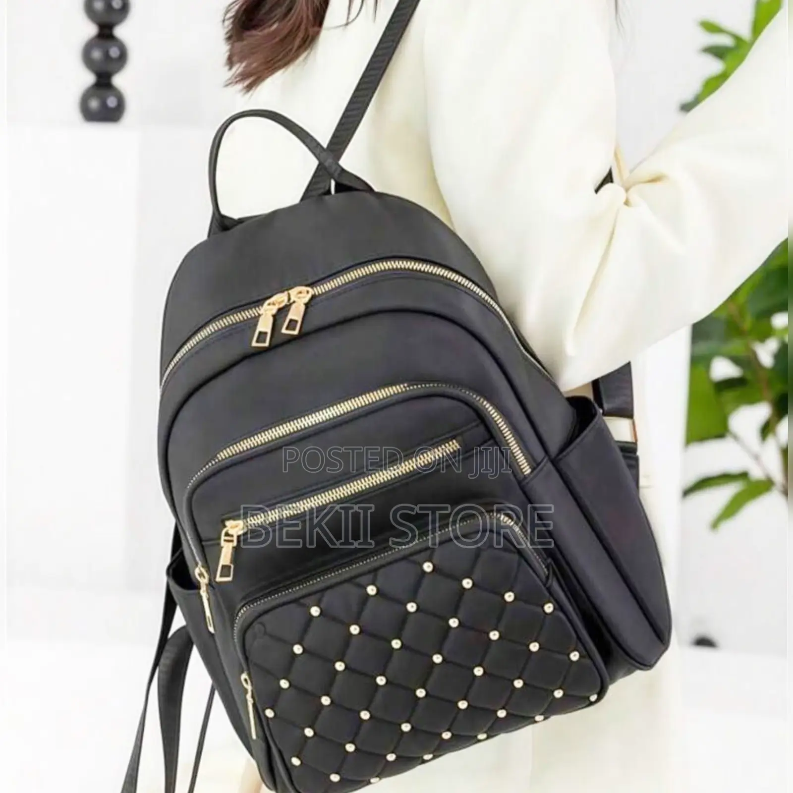 Sleek Studded Lightweight Backpack