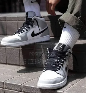 Nike Air #Jordan 1 #High "Light #Smoke Grey" Unisex Shoes