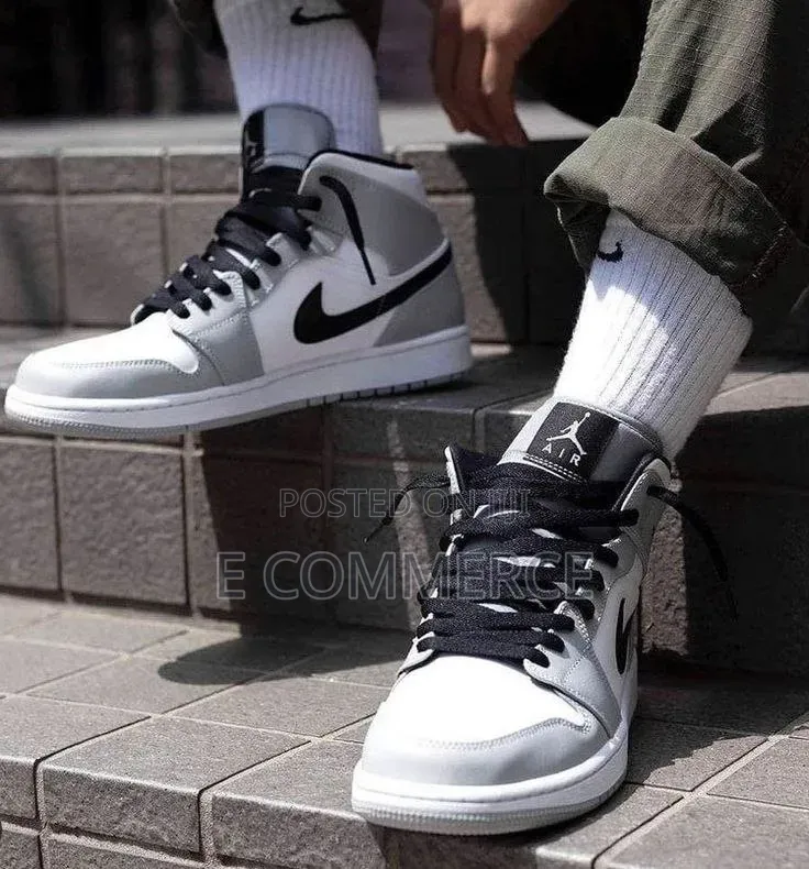 Nike Air #Jordan 1 #High "Light #Smoke Grey" Unisex Shoes