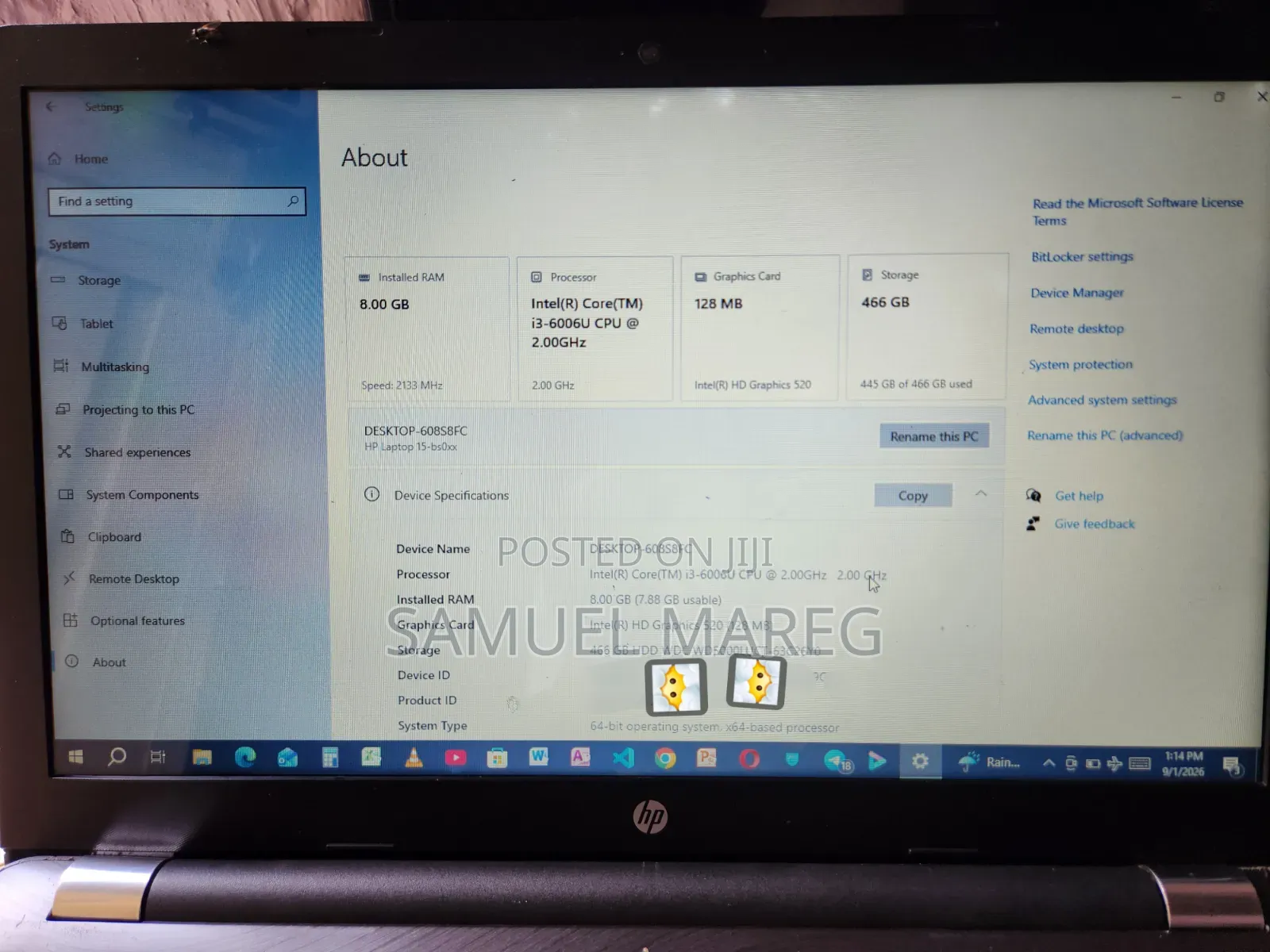 Laptop HP 15 8GB Intel Core i3 HDD 500GB