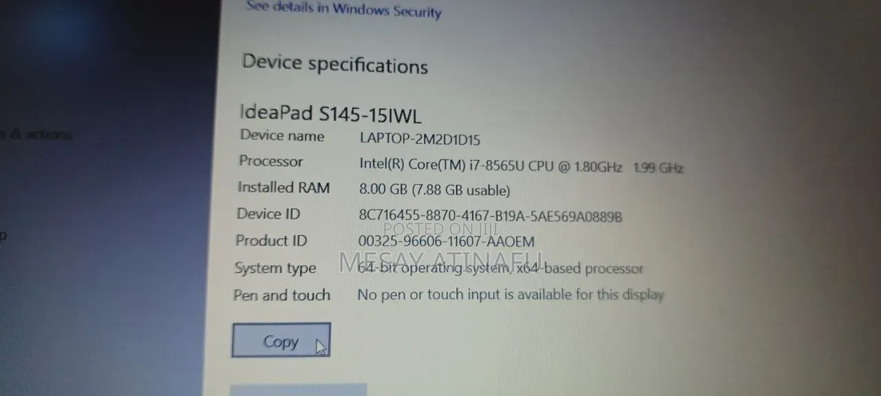 New Laptop Lenovo Ideapad S145-15 8GB Intel Core i7 SSD 1T