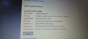 New Laptop Lenovo Ideapad S145-15 8GB Intel Core i7 SSD 1T