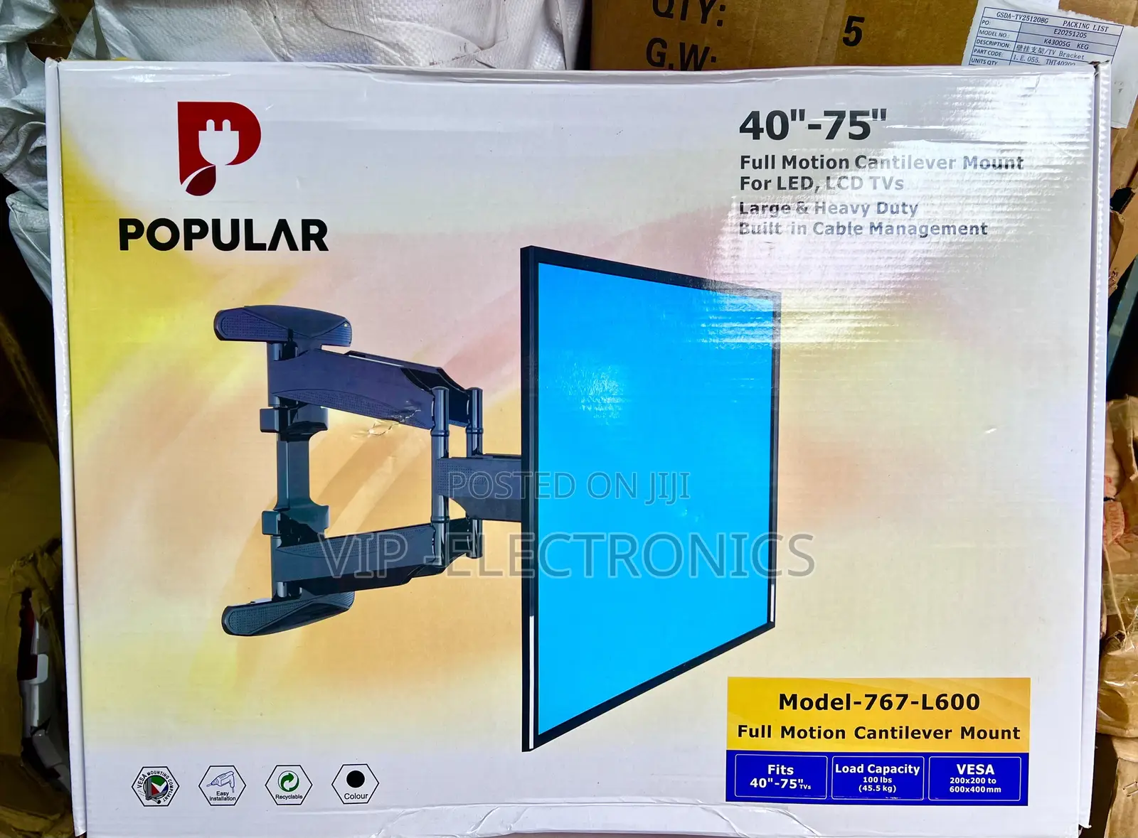Popular Full Motion TV Mount -Flexible and Heavy-Duty Viewing Solution