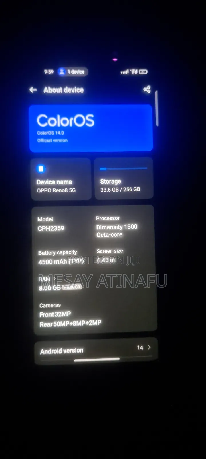 Oppo Reno8 5G 256 GB Black
