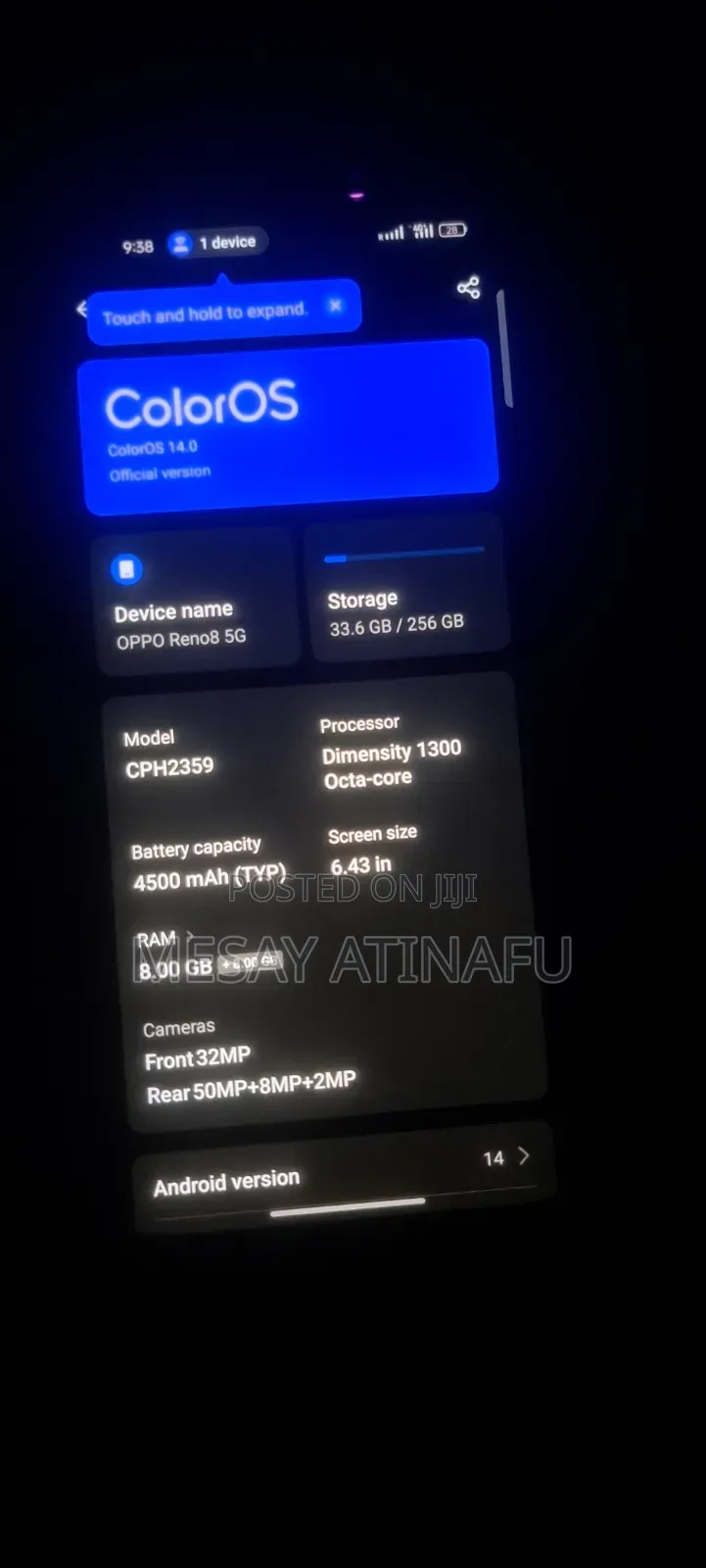 Oppo Reno8 5G 256 GB Black