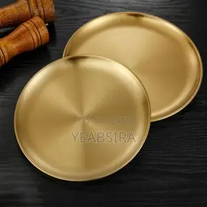 Stainless Steel Gold and Silver Round Plates