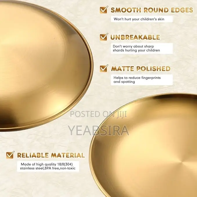 Stainless Steel Gold and Silver Round Plates