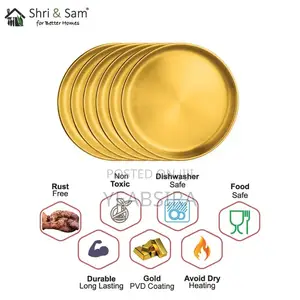 Stainless Steel Gold and Silver Round Plates