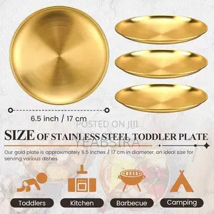 Stainless Steel Gold and Silver Round Plates