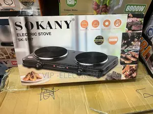 Sokany Ceramic Double Electric Hotplate Stove Portable 2000W Black