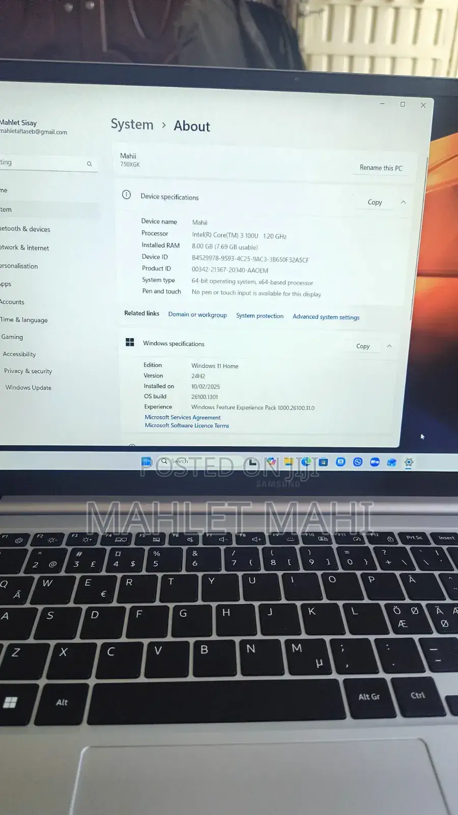 New Laptop Samsung Galaxy Book4 8GB Intel Core 3 SSD 256GB