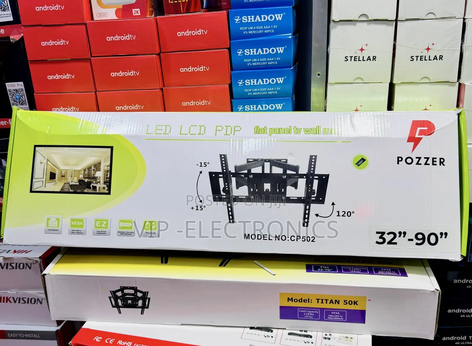 Pozzer Flat Panel TV Wall Mount 32 to 90– Strong & Space-Saving TV
