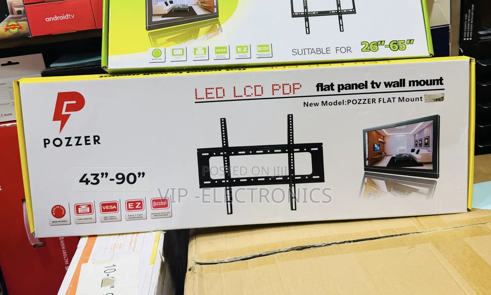 POZZER Flat Panel TV Wall Mount – 43 to 90 Inch LED/LCD/PDP TVs