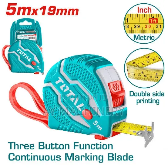 TOTAL Steel Measuring Tape 5m ሜትር