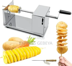 የድንች ስላይሰር ማሽን Spiral Potato Slicer Machine የችብስ