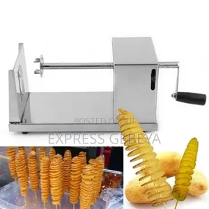 የድንች ስላይሰር ማሽን Spiral Potato Slicer Machine የችብስ