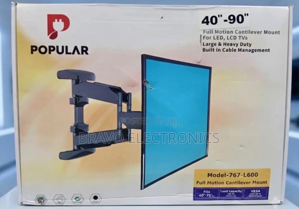 Popular Full Motion TV Mount 40”-90” TV Free Delivery