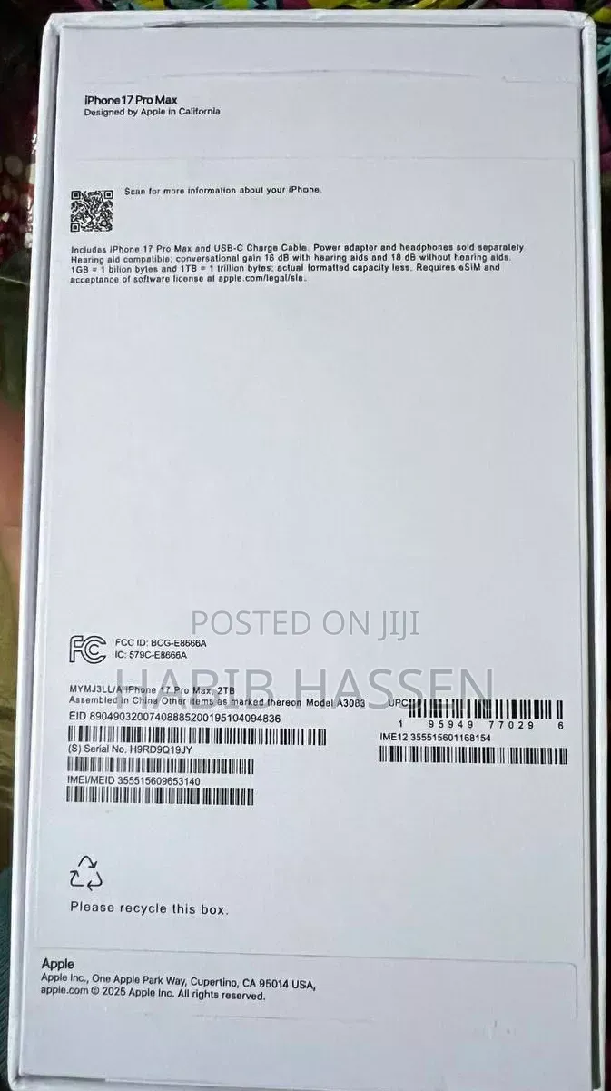 New Apple iPhone 17 Pro Max 2 TB Orange