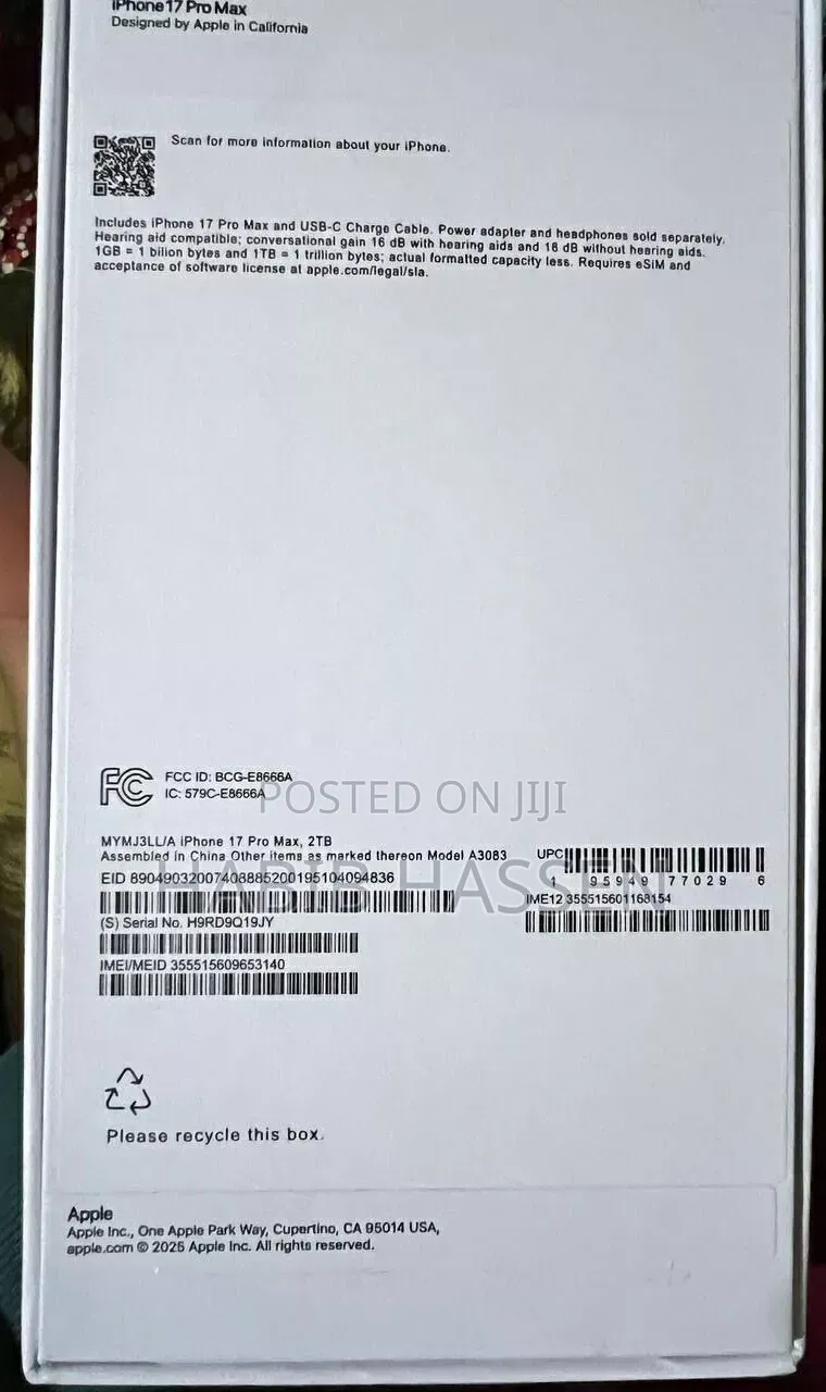 New Apple iPhone 17 Pro Max 2 TB Orange