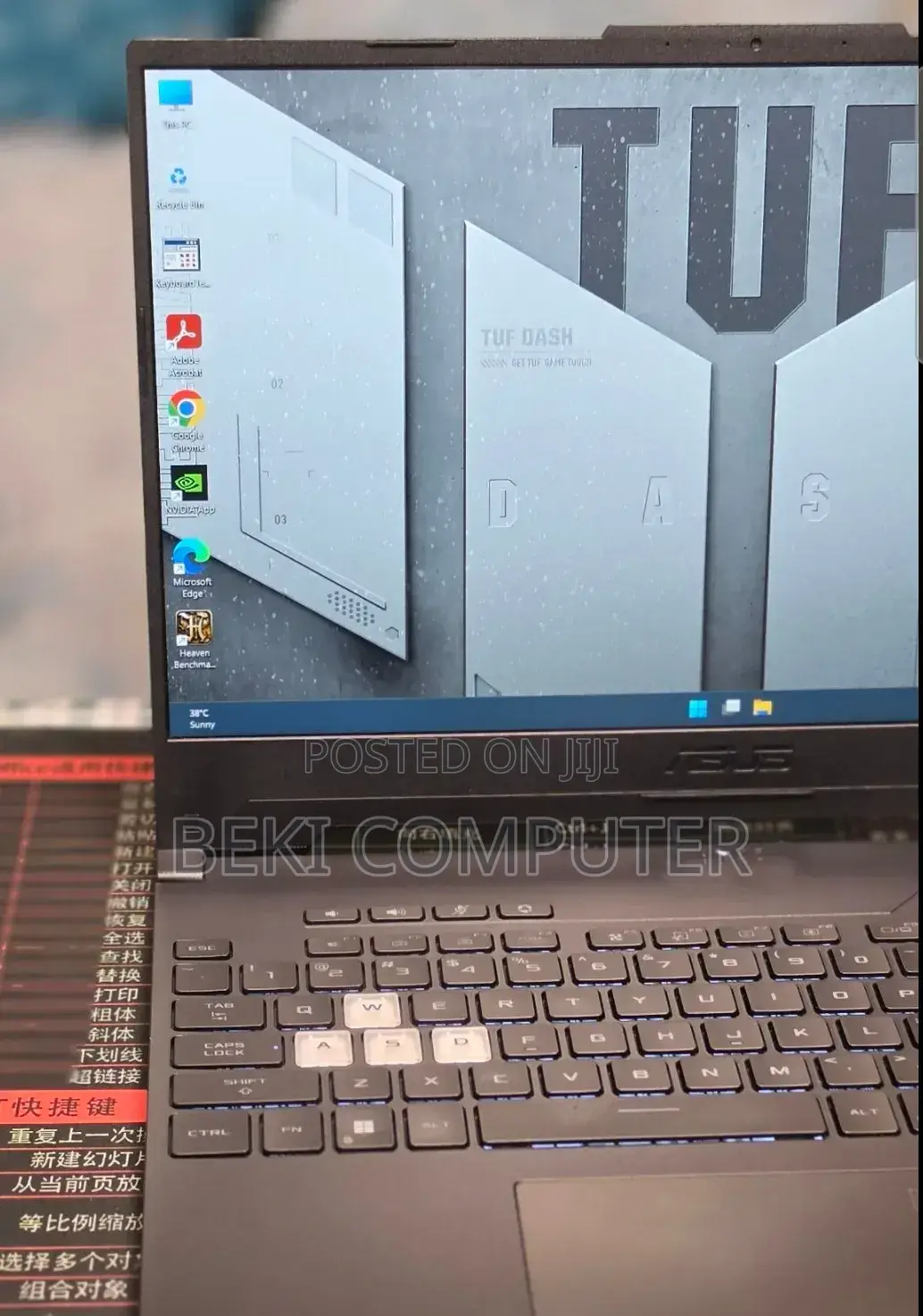 New Laptop Asus TUF Dash F15 16GB Intel Core i7 SSD 512GB