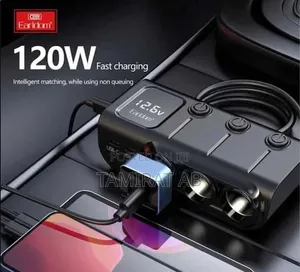 ⚡ Earldom CS4 120W Multi-Port in-Car Charger Splitter 🚗💨