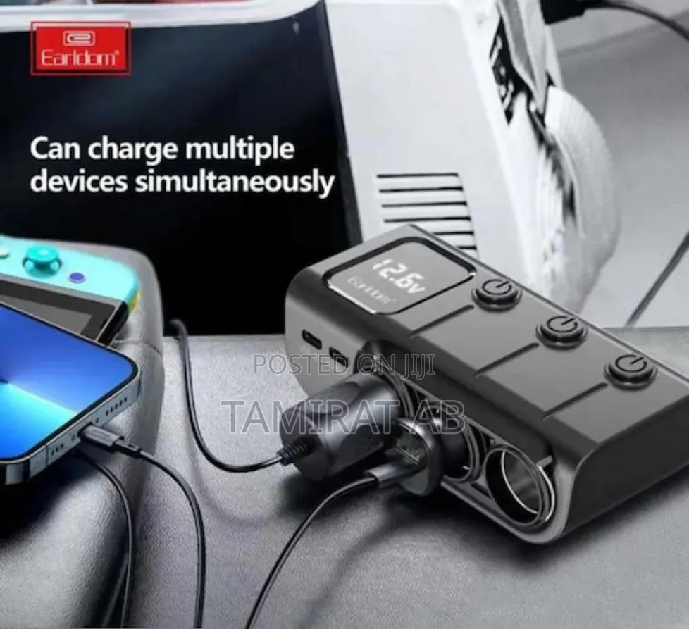 ⚡ Earldom CS4 120W Multi-Port in-Car Charger Splitter 🚗💨
