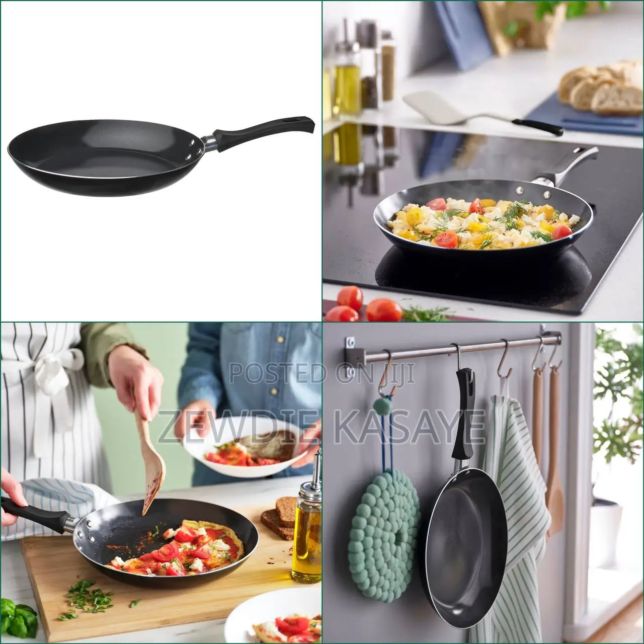 IKEA TAGGHAJ Frying Pan, Non-Stick Coating Black, 24 Cm